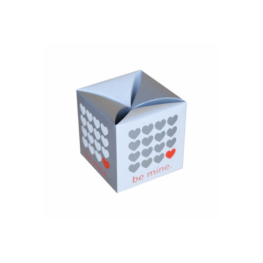 caja para regalo tipo cubo be mine corazones