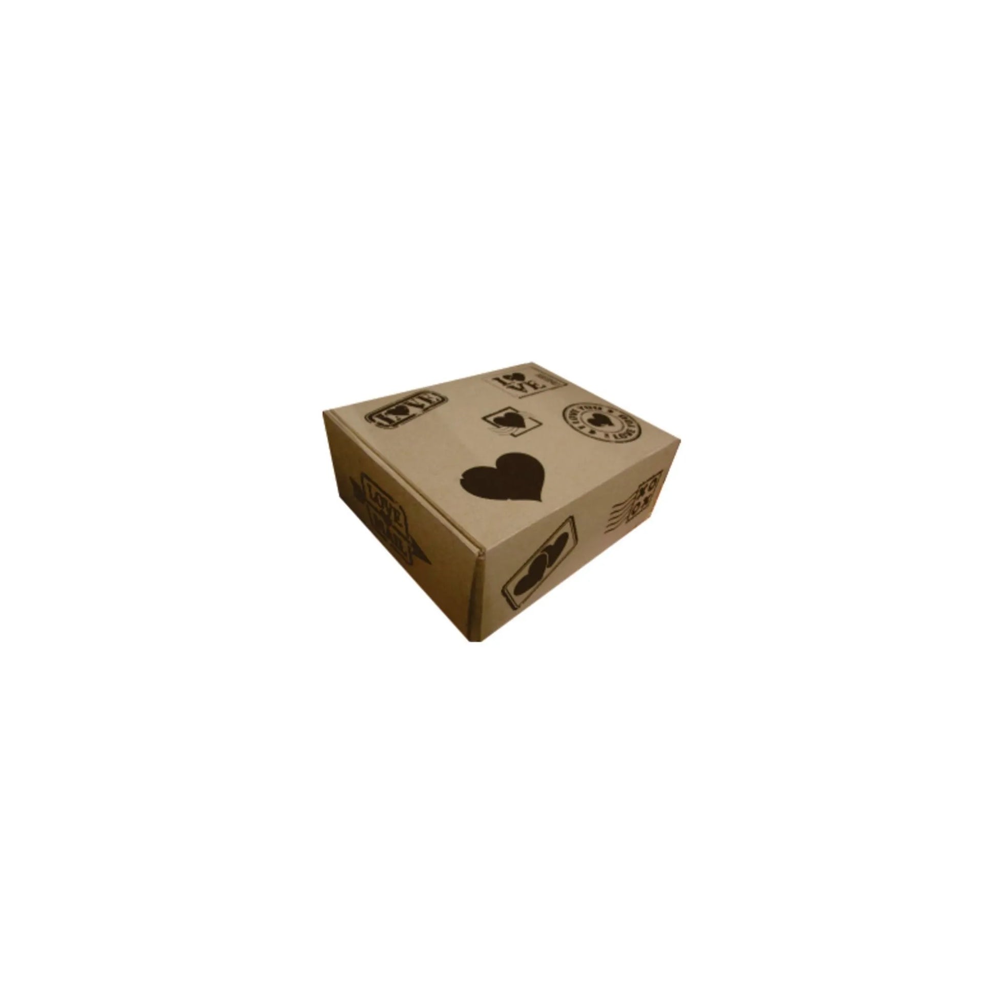 caja para regalo en kraft postal love