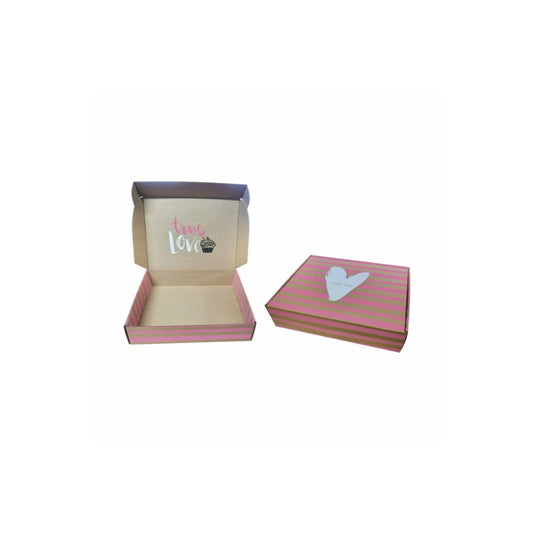 caja para regalo tipo maletin true love rayas rosas