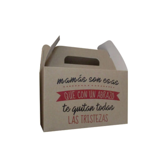 caja tipo lonchera kraft para mama