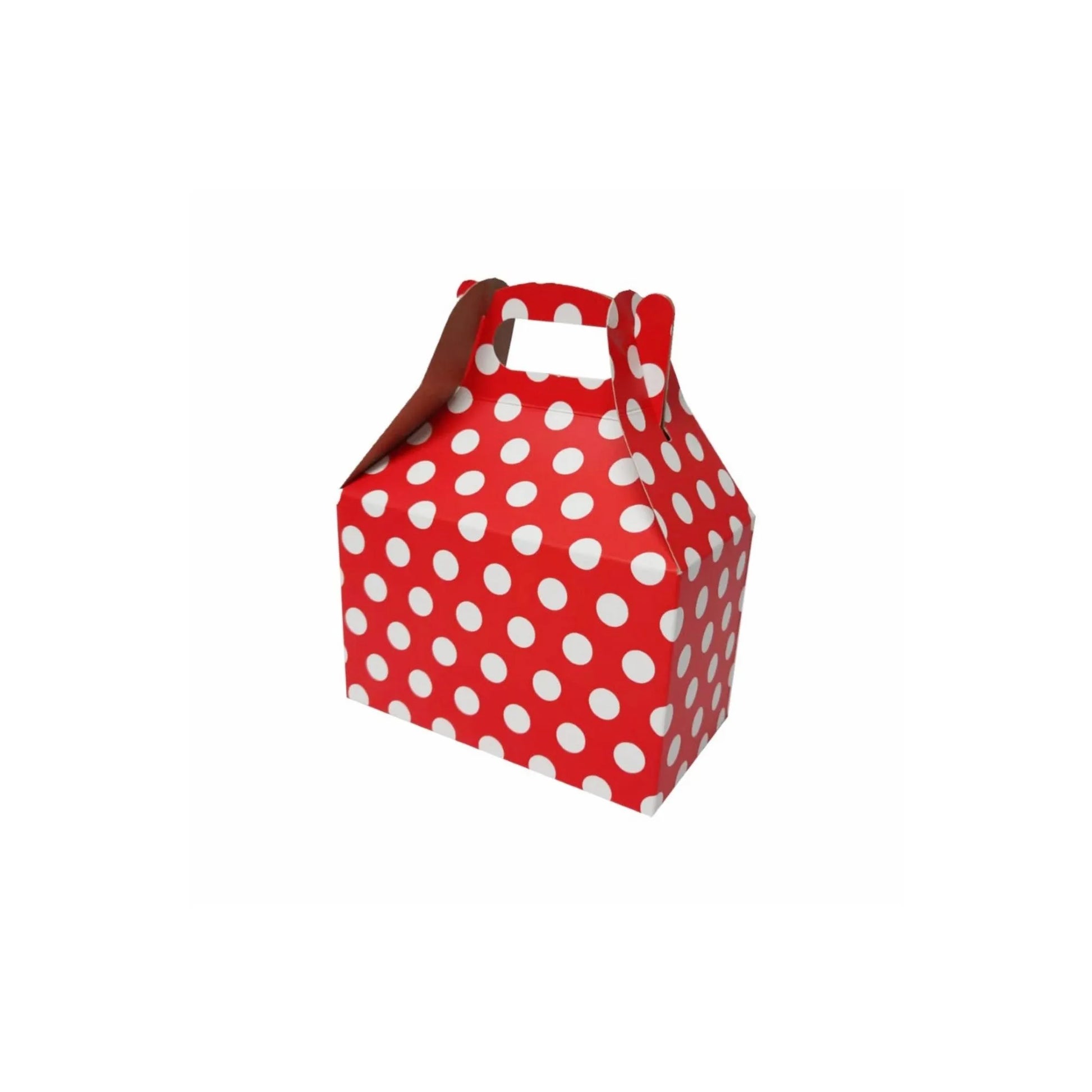 caja lonchera roja lunares blancos 