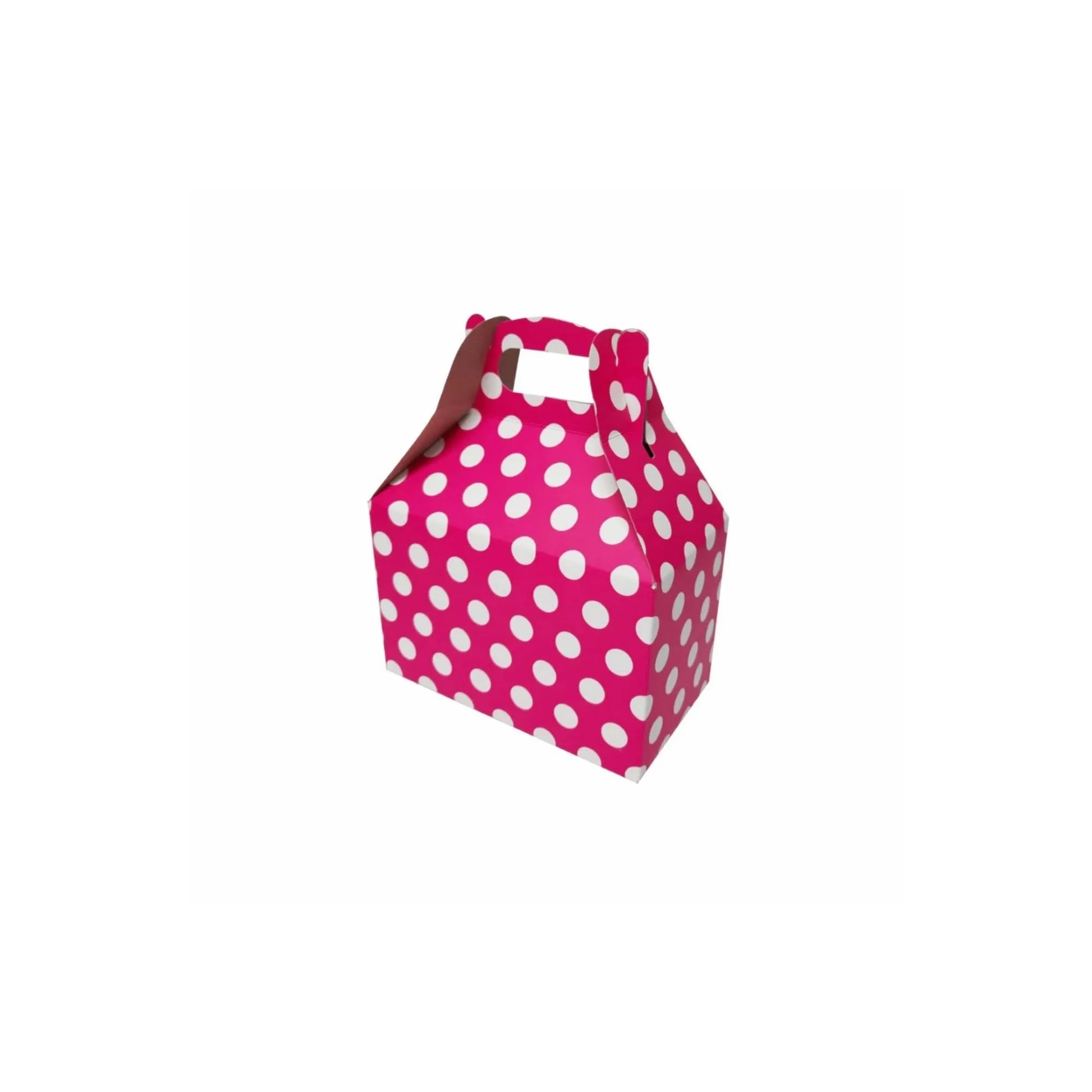 caja lonchera rosa lunares blancos 