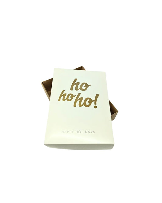 Caja Navideña Ho Ho Ho blanco