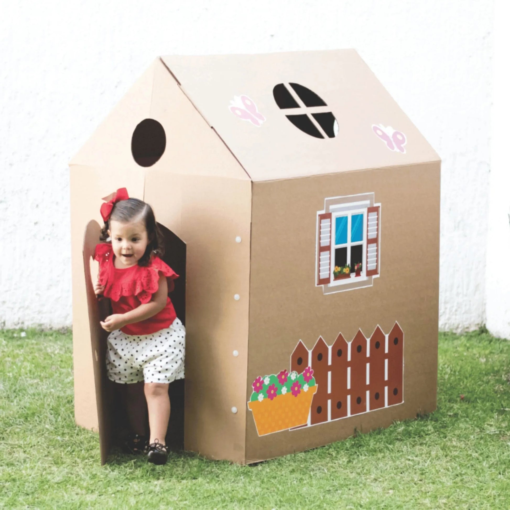 casita de carton corrugado kraft 