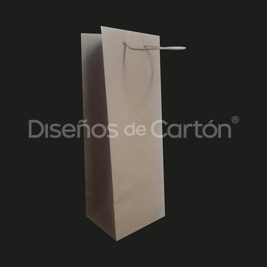 20 Bolsa para botella kraft natural sin ojillo Med. 13x11x36cm